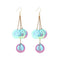 Fashion Retro Sequins Flower Earrings Exaggerated Petal Long Pendant Women Jewelry