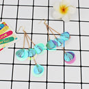 Fashion Retro Sequins Flower Earrings Exaggerated Petal Long Pendant Women Jewelry