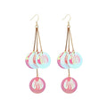 Fashion Retro Sequins Flower Earrings Exaggerated Petal Long Pendant Women Jewelry