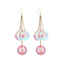 Fashion Retro Sequins Flower Earrings Exaggerated Petal Long Pendant Women Jewelry