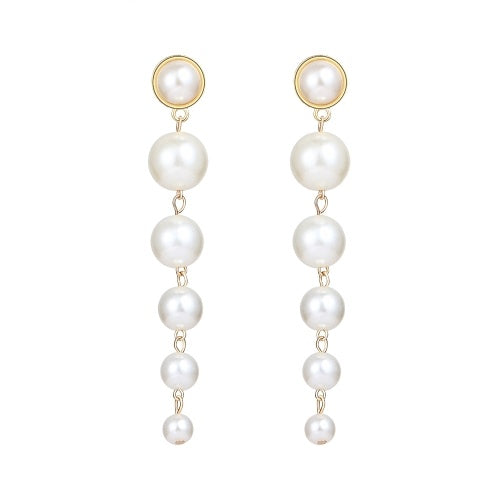 Fashion Simple Large Small Pearl Pendant Earrings Women Personality Temperament Jewelry