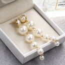 Fashion Simple Large Small Pearl Pendant Earrings Women Personality Temperament Jewelry