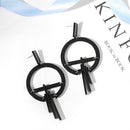 Fashion Acrylic Tassel Drop Earrings Geometric Round Circle Pendant Earrings for Women Charm Jewelry