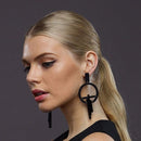 Fashion Acrylic Tassel Drop Earrings Geometric Round Circle Pendant Earrings for Women Charm Jewelry