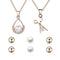 Fashion Jewelry Set Pendant Necklace Simple Pearl Ear Studs for Women Jewelry Accessory