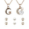 Fashion Jewelry Set Pendant Necklace Simple Pearl Ear Studs for Women Jewelry Accessory