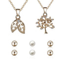 Fashion Jewelry Set Pendant Necklace Simple Pearl Ear Studs for Women Jewelry Accessory