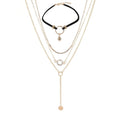 Fashion Multi-layer Pendant Clavicle Chain Long Necklace Different Lengths Jewelry Set for Women