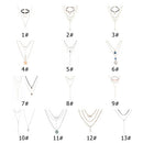 Fashion Multi-layer Pendant Clavicle Chain Long Necklace Different Lengths Jewelry Set for Women