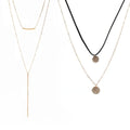 Fashion Multi-layer Pendant Clavicle Chain Long Necklace Different Lengths Jewelry Set for Women