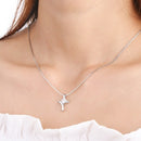 Fashion Alloy Clavicle Chain Twisted Cross Diamond Pendant Necklace for Women Jewelry