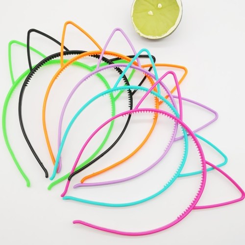 6pcs Assorted Colors Cat Ears Headbands Plastic Hairbands Hair Hoop Cute Hair Accessories Headwear for Women Girls