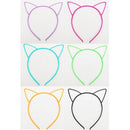 6pcs Assorted Colors Cat Ears Headbands Plastic Hairbands Hair Hoop Cute Hair Accessories Headwear for Women Girls