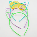 6pcs Assorted Colors Cat Ears Headbands Plastic Hairbands Hair Hoop Cute Hair Accessories Headwear for Women Girls