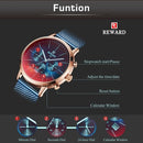 REWARD Men Sport Watches Waterproof Outdoor Wristwatch Stainless Steel