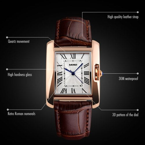 SKMEI 1085 Fashionable Retro Style 3ATM Waterproof Quartz