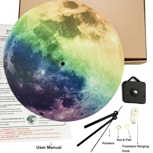 300mm Glowing Moon Wall Clock