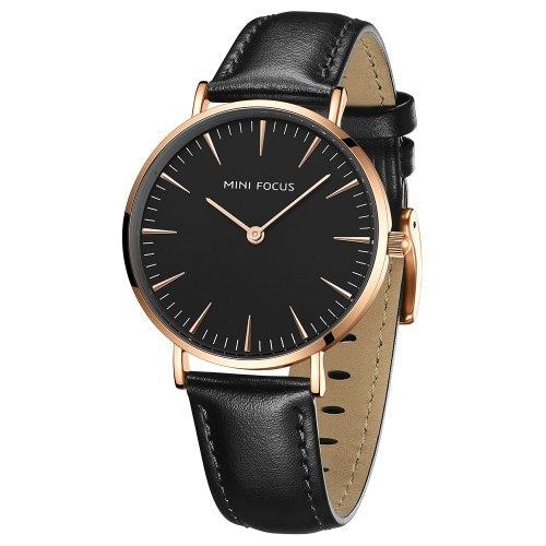 MINI FOCUS Women Quartz Watch Women's Fashion Watches with Leather Strap 3ATM Waterproof Female Wristbands for Business & Daily Life (Box Packaged)