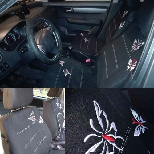 Universal Butterflies Butterflypattern Embroidered Car Seat Cover