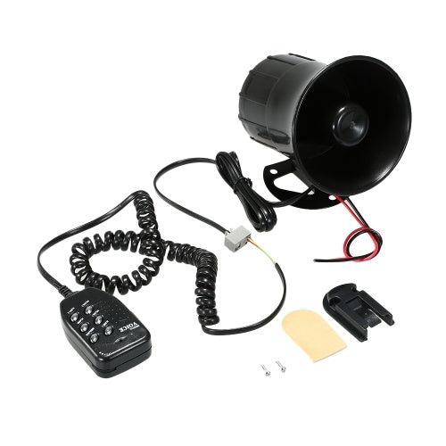 Car Motorcycle Megaphone 6 Tone Loud Speaker Traditional Hooter Ringing Fire Alarm Wailing Ambulance Blaring Police Siren