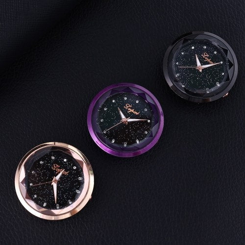 Mini Fine Metal Electronic Clock Diamond Scale Car Interior Decoration Paste Study Convenience