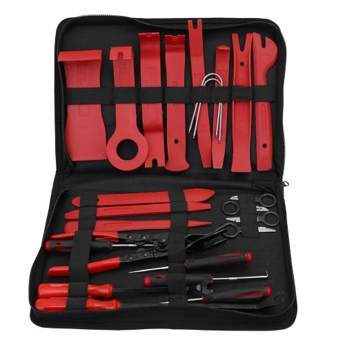 24pcs Auto Car Audio Radio Interior Door Panel DIY Plastics Demolition Installation Pry Tool Repairing Hand Tools Kit Screwdriver Keys Pliers Remover