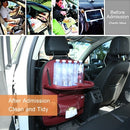 Car Backseat Organizer PU Leather Auto Back Seat Cushion for Kids Black