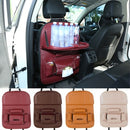 Car Backseat Organizer PU Leather Auto Back Seat Cushion for Kids Black