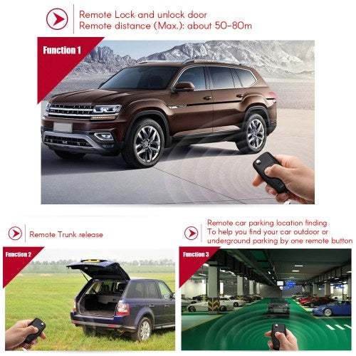 Universal Car Door Lock Trunk Release Keyless Entry System Central Locking Kit With Remote Control