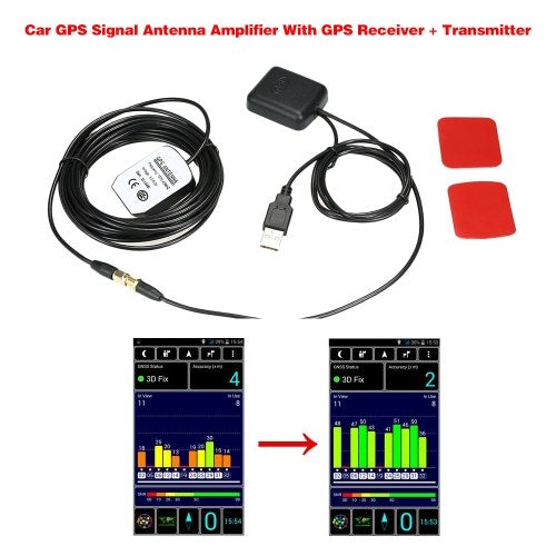 Car GPS Signal Antenna Amplifier Booster with GPS Receiver + Transmitter 30DB for Phone Navigator