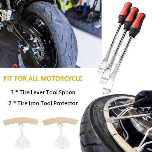 5pcs/Pack Tire Change Tool Set Tire Dismounting Mounting Set Kit Tyre Spoon Lever Tools Rim Protector   Sheaths For Motorcycle Car