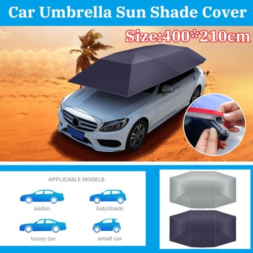 Car Umbrella Sunshade Cover Tent Oxford Cloth 4 * 2.1M Universal Silvery  UV Protection