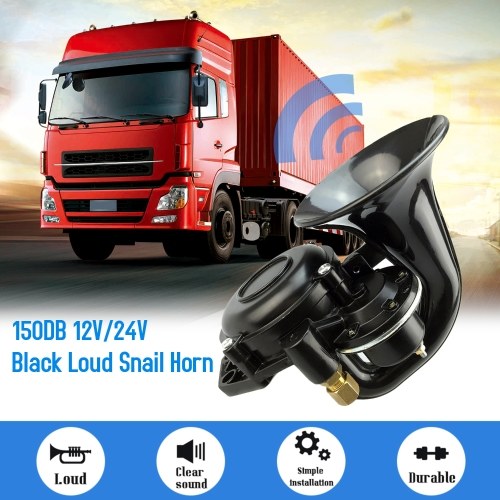 12V/24V 120DB Loud Single Trumpet Snail  Air Horn Siren Waterproof Speaker Universal for Car Truck Bus Van