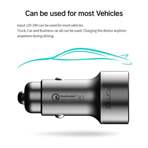 70mai Car Charger Quick Charge Metal 2 USB Ports Charger