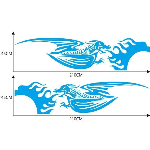 1Pair Car Sticker Dragon Decal Side Door Stripes Sticker Racing Decals