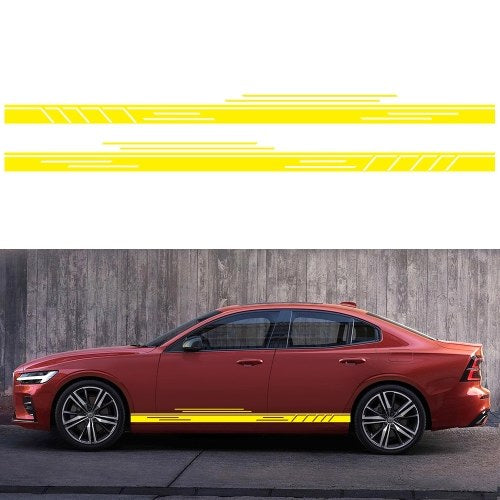 1Pair Car Sticker Side Door Stripes Sticker Racing Decal Auto Body Decor