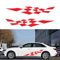 1Pair Car Stickers Racing Sports Stripe Grid Auto Side Body Decals