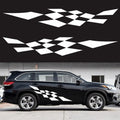 1Pair Car Stickers Racing Sports Stripe Grid Auto Side Body Decals