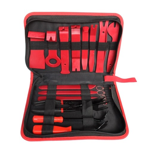 Vislone 19Pcs Trim Removal Tool Kit Auto Car Audio Radio Door Panel Clip Pliers Fastener Remover Pry Repair Hand Tool