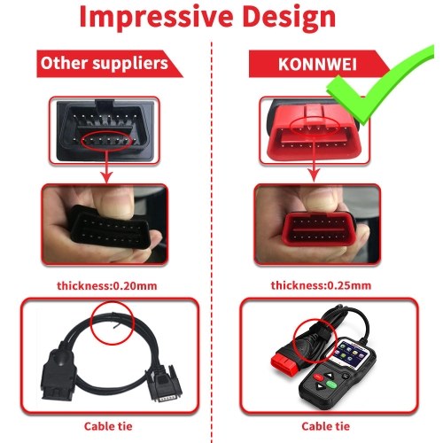 KONNWEI Obdii CAN أداة تشخيصية قارئ رمز السيارة KW680 ضوء المحرك أداة مسح ضوئي Obd II الماسح الضوئي للسيارات منذ 1996