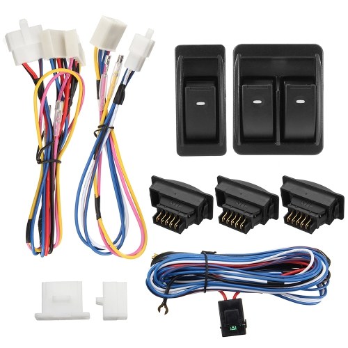 12V Vehicle Off-Road Door Window Glass Lift Switch Indicator Light with Wiring Harness