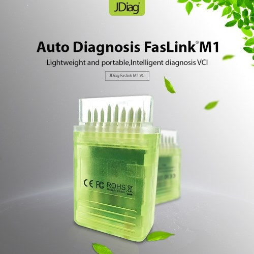 JDiag OBDII ماسح ضوئي تشخيصي FASLINK M1 BT 4.0 Obdii رمز القارئ أداة تشخيص السيارة لـ Wechat