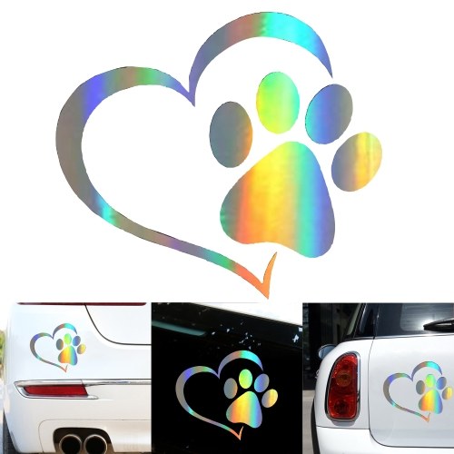 Cute 	Car Stickers Creative Bulldog Waterproof Stickers Bumper Warning Car Laser Stickers Window Decoration