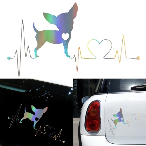 Cute 	Car Stickers Creative Bulldog Waterproof Stickers Bumper Warning Car Laser Stickers Window Decoration