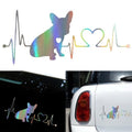 Cute 	Car Stickers Creative Bulldog Waterproof Stickers Bumper Warning Car Laser Stickers Window Decoration