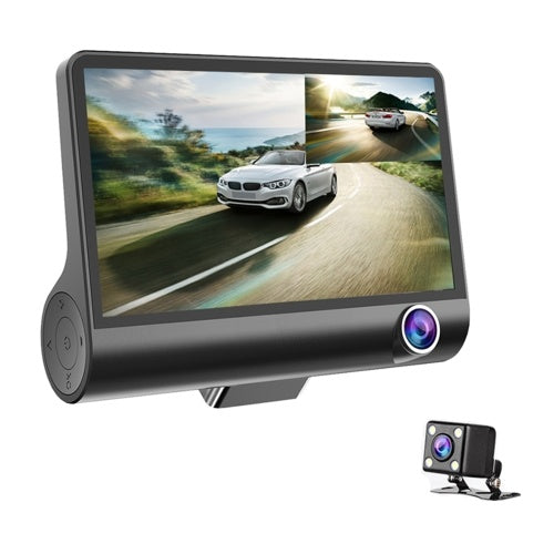 Car DVR Camera 4.0in 3 Way Lens Video Driving Recorder Rear View Auto Registrator With 2 Cameras Dash Cam DVRS Carcorder Night Vision Parking Monitor