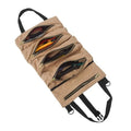 Versatile Roll Tool Roll Multi-Purpose Tool Roll Up Bag Wrench Roll Pouch Hanging Tool Zipper Carrier Tote Canvas Tool Car Organizer 5 Pockets Portable