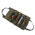 Versatile Roll Tool Roll Multi-Purpose Tool Roll Up Bag Wrench Roll Pouch Hanging Tool Zipper Carrier Tote Canvas Tool Car Organizer 5 Pockets Portable