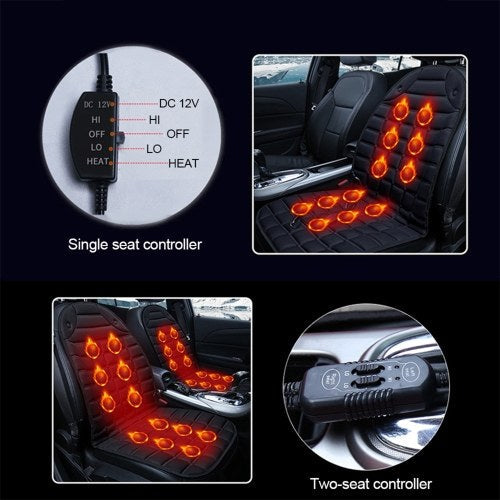 2pcs 12V Car Front Seat Heating Cover Pad with Intelligent Temperature Controller Winter Heater