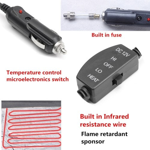 2 قطعة 12 فولت غطاء تدفئة المقعد الأمامي للسيارة مع سخان الشتاء الذكي للتحكم في درجة الحرارة